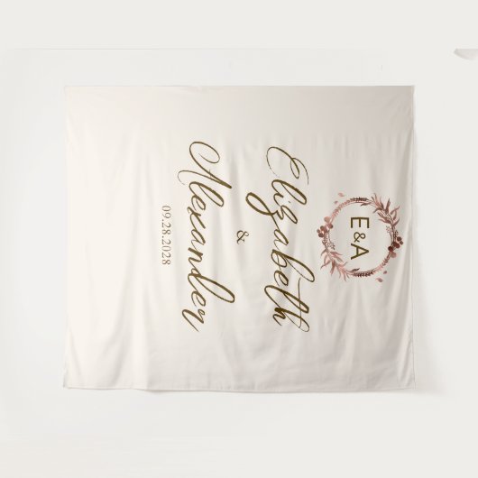Monogram kalligrafie Bindende achtergrond Wandkleed (Voorkant (horizontaal))