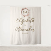 Monogram kalligrafie Bindende achtergrond Wandkleed (Voorkant)