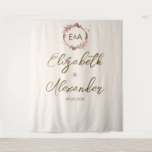 Monogram kalligrafie Bindende achtergrond Wandkleed (Voorkant)