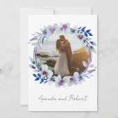 Monogram kalligrafie Foto Weddenschap Kaart (Achterkant)