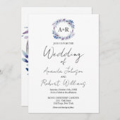 Monogram kalligrafie Foto Weddenschap Kaart (Voorkant / Achterkant)