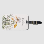 Monogram Kalligrafie Gedroogd Wildflower Boeket Bagagelabel (Voorkant (horizontaal))