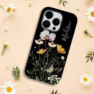 Monogram Kalligrafie Gedroogd Wildflower Boeket Case-Mate iPhone 14 Pro Hoesje