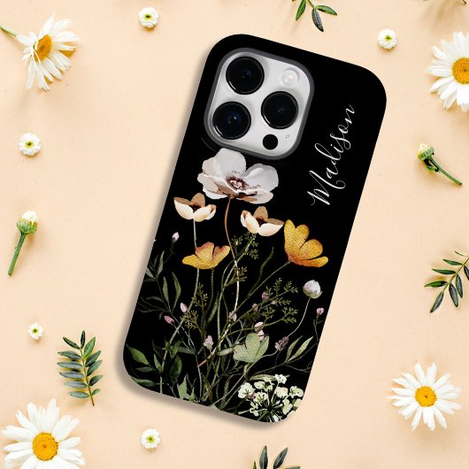 Monogram Kalligrafie Gedroogd Wildflower Boeket Case-Mate iPhone Case