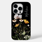 Monogram Kalligrafie Gedroogd Wildflower Boeket Case-Mate iPhone Case (Achterkant)