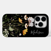 Monogram Kalligrafie Gedroogd Wildflower Boeket Case-Mate iPhone Case (Achterkant (horizontaal))