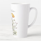 Monogram Kalligrafie Gedroogd Wildflower Boeket Latte Mok (Rechts)