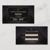 Monogram kalligrafie goud professionele make-up aanbevelingskaartje (Voorkant / Achterkant)