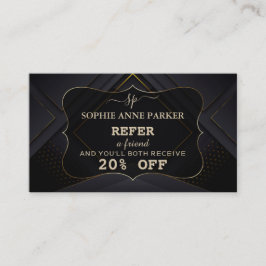 Monogram kalligrafie goud professionele make-up aanbevelingskaartje