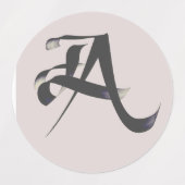 Monogram kalligrafie letter "A" in 3 stijlen. Labels (Design 2)