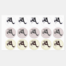 Monogram kalligrafie letter "A" in 3 stijlen.