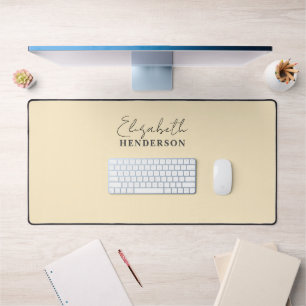 Monogram kalligrafie meisjesgeel bureaumat