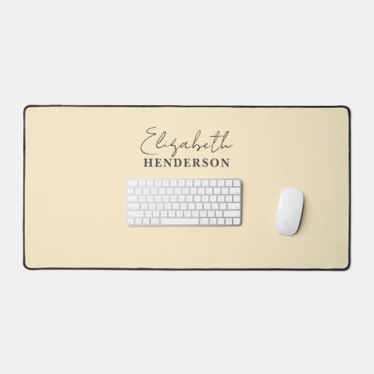 Monogram kalligrafie meisjesgeel bureaumat (Keyboard & Muis)