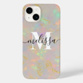 Monogram kalligrafie met opaalstenen Case-Mate iPhone case (Achterkant)