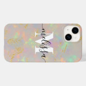 Monogram kalligrafie met opaalstenen Case-Mate iPhone case (Achterkant (horizontaal))