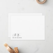 Monogram kalligrafie minimaal en chique notitiekaartje (Voorkant / Achterkant in situ)