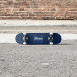 Monogram  kalligrafie Navy Blue Skateboard<br><div class="desc">Vet monogram in combinatie met  kalligrafie.</div>