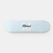 Monogram  kalligrafie Pastel blauw Persoonlijk Skateboard (Horizontaal)
