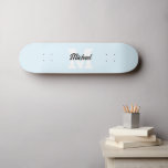 Monogram  kalligrafie Pastel blauw Persoonlijk Skateboard<br><div class="desc">Vet monogram in combinatie met  kalligrafie.</div>