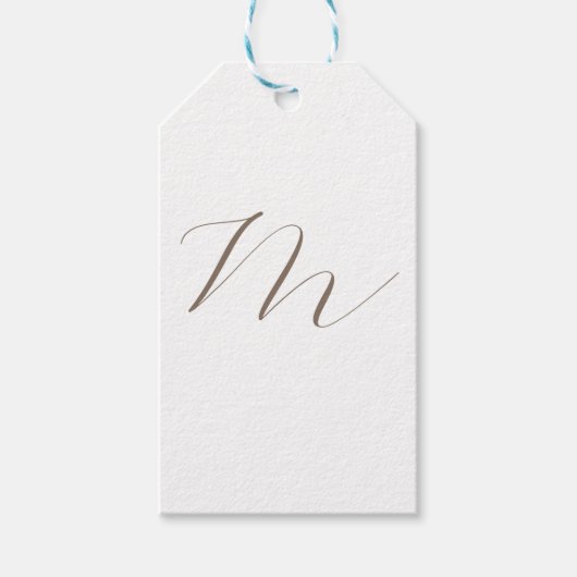 Monogram kalligrafie uniek gewoon modern cadeaulabel (Voorkant)