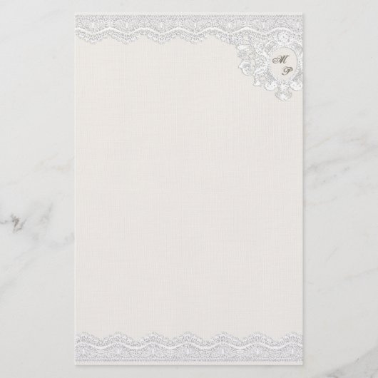 Monogram kant (aanpasbaar) briefpapier (Voorkant)