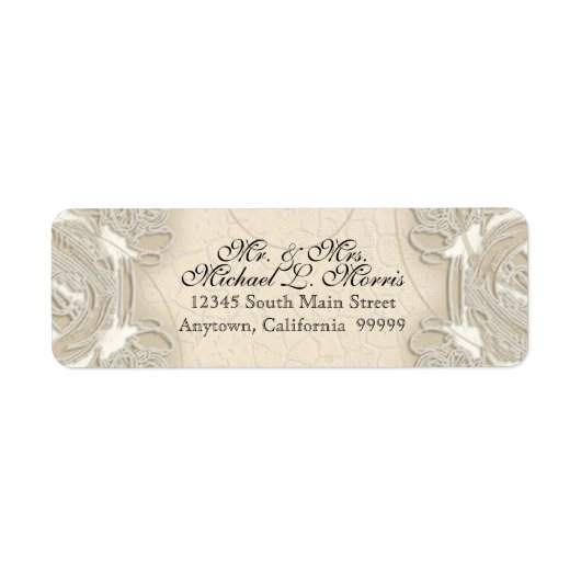  monogram kant barokke eentjes wervelkolom etiket (Voorkant)