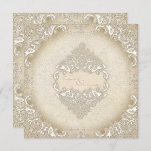  monogram kant barokke eentjes wervelkolom kaart (Voorkant / Achterkant)