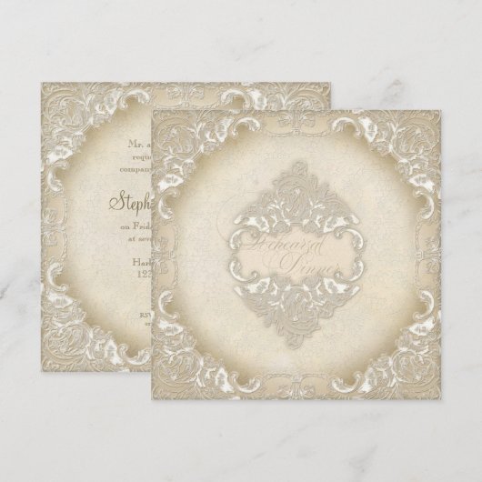  monogram kant barokke eentjes wervelkolom kaart (Voorkant / Achterkant)