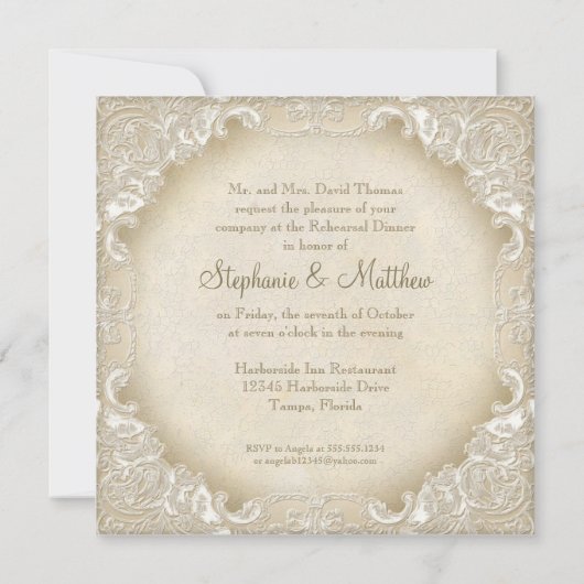 monogram kant barokke eentjes wervelkolom kaart (Achterkant)