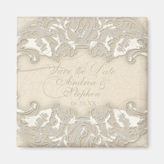 monogram kant barokke eentjes wervelkolom magneet (Voorkant)