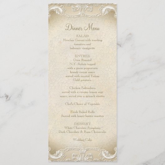 monogram kant barokke eentjes wervelkolom menu (Achterkant)