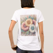 Monogram kant bloemenroze oranje gerbera madeliefj t-shirt (Achterkant)