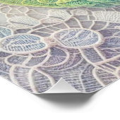 Monogram kant bloemenroze paarse blauwe tulpenbloe perfect poster (Hoek)