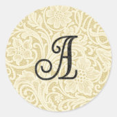 Monogram Kant Enveloppe Zegel Zwart (Voorkant)