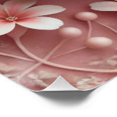 Monogram kant roze witte bloem paasei perfect poster (Hoek)