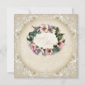  monogram kant Wilde roze roze roodroze vormig Kaart (Voorkant)