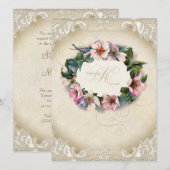 monogram kant Wilde roze roze roodroze vormig Kaart (Voorkant / Achterkant)