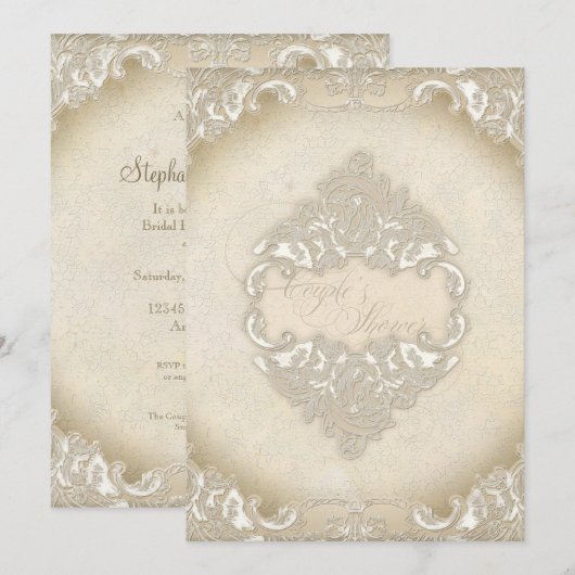  monogram kant Wilde roze roze roodroze vormig Kaart (Voorkant / Achterkant)