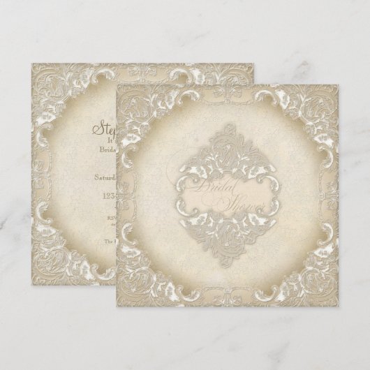 monogram kant Wilde roze roze roodroze vormig Kaart (Voorkant / Achterkant)