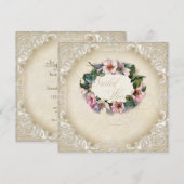  monogram kant Wilde roze roze roodroze vormig Kaart (Voorkant / Achterkant)