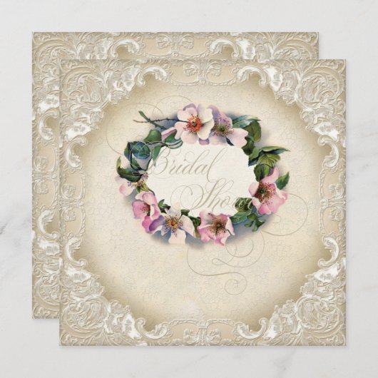  monogram kant Wilde roze roze roodroze vormig Kaart (Voorkant / Achterkant)