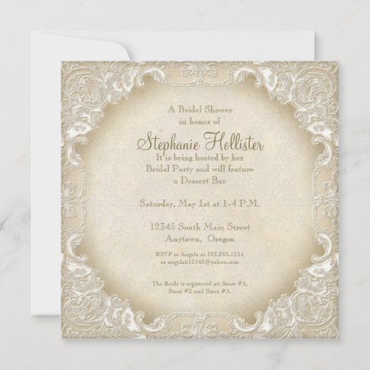  monogram kant Wilde roze roze roodroze vormig Kaart (Achterkant)