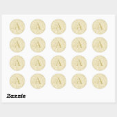 Monogram Kanten Envelopezegel Goud Ronde Sticker (Vel)