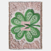 Monogram kantgroen shamrock St Patrick's day Deken (Voorkant Verticaal)