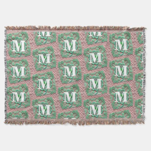 Monogram kantgroen shamrock St Patrick's day Deken (Voorkant)