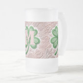Monogram kantgroen shamrock St Patrick's day Matglas Bierpul (Voorkant rechts)