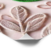 Monogram kantgroen shamrock St Patrick's day Perfect Poster (Hoek)