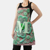 Monogram kantgroen shamrock St Patrick's day Schort (Insitu)