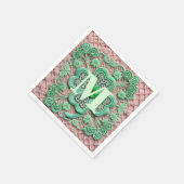 Monogram kantgroen shamrock St Patrick's day Servet (Hoek)