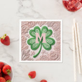 Monogram kantgroen shamrock St Patrick's day Servet (Insitu)